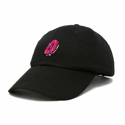 Dalix Donut Embroidered Mens Cotton Dad Hat Baseball Cap in Black