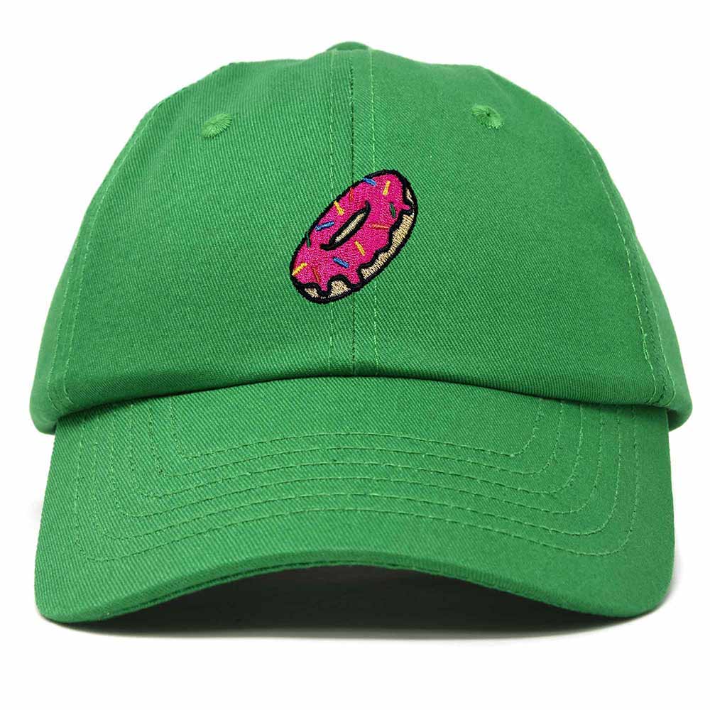 Dalix Donut Embroidered Mens Cotton Dad Hat Baseball Cap in Kelly Green