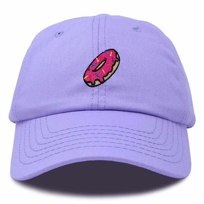 Dalix Donut Embroidered Mens Cotton Dad Hat Baseball Cap in Lavender