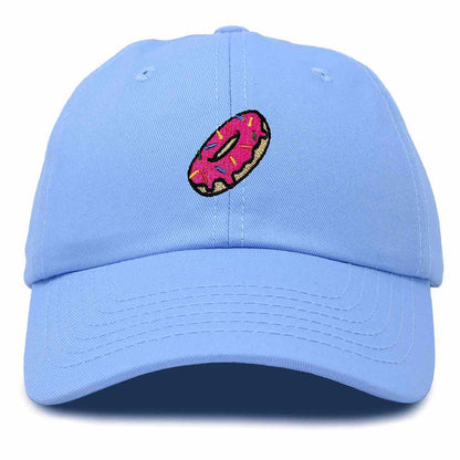 Dalix Donut Embroidered Mens Cotton Dad Hat Baseball Cap in Light Blue