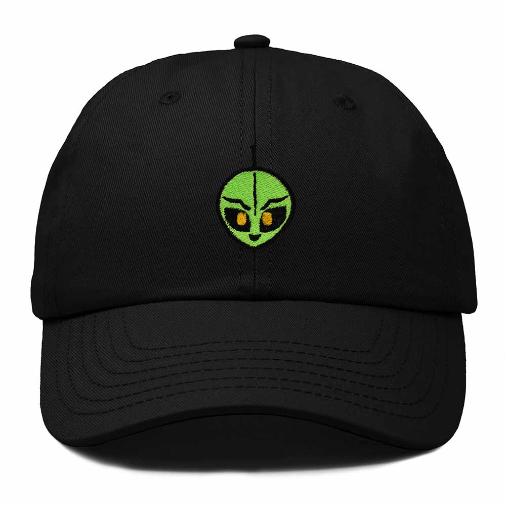 Dalix Duder Alien Embroidered Cotton Space UFO Outdoor Baseball Cap Dad Hat Mens in Black