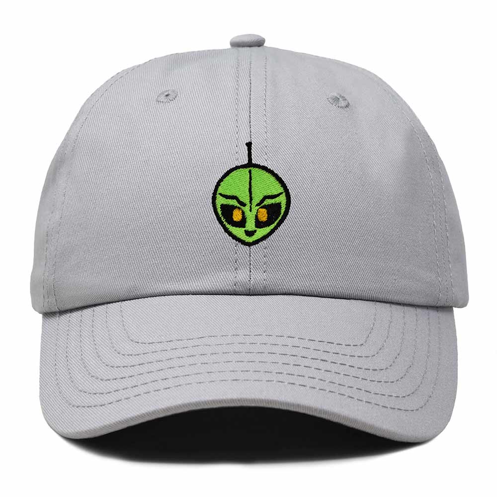 Dalix Duder Alien Embroidered Cotton Space UFO Outdoor Baseball Cap Dad Hat Mens in Gray