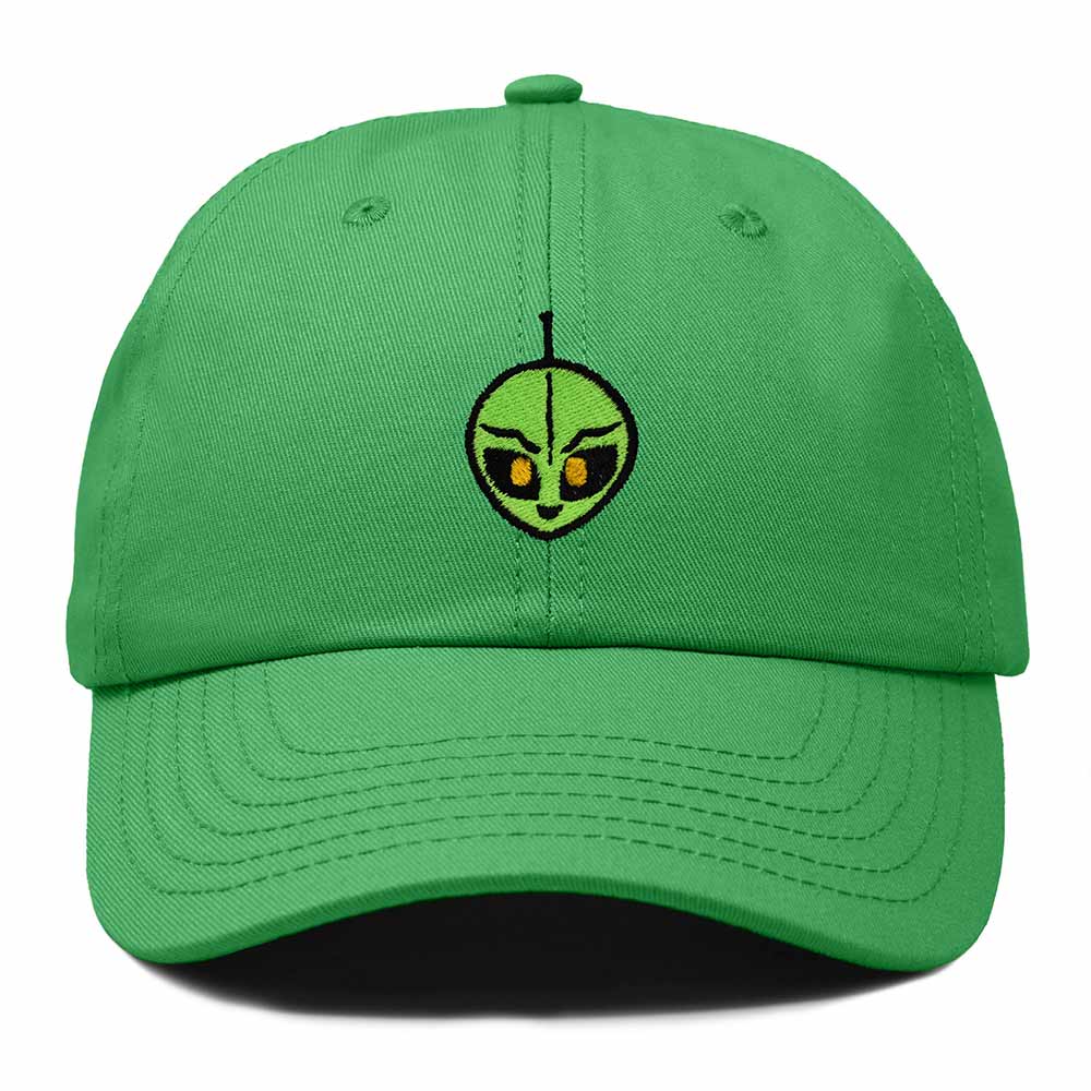 Dalix Duder Alien Embroidered Cotton Space UFO Outdoor Baseball Cap Dad Hat Mens in Kelly Green