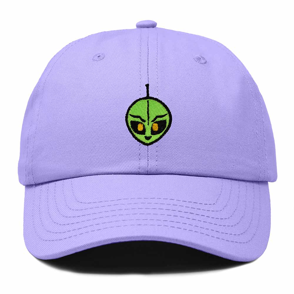 Dalix Duder Alien Embroidered Cotton Space UFO Outdoor Baseball Cap Dad Hat Mens in Lavender