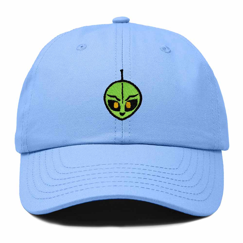 Dalix Duder Alien Embroidered Cotton Space UFO Outdoor Baseball Cap Dad Hat Mens in Light Blue