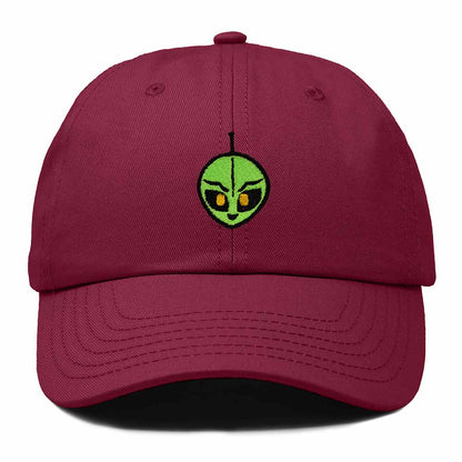 Dalix Duder Alien Embroidered Cotton Space UFO Outdoor Baseball Cap Dad Hat Mens in Maroon