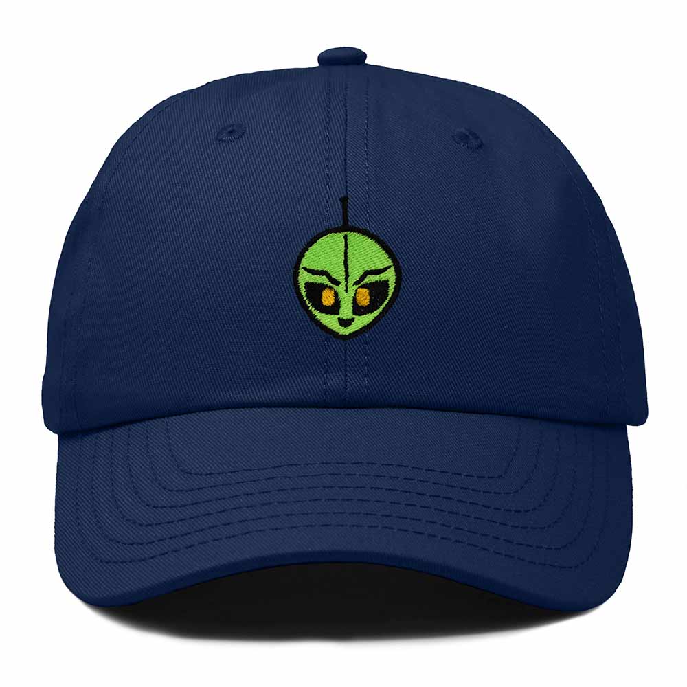 Dalix Duder Alien Embroidered Cotton Space UFO Outdoor Baseball Cap Dad Hat Mens in Navy Blue