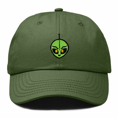 Dalix Duder Alien Embroidered Cotton Space UFO Outdoor Baseball Cap Dad Hat Mens in Olive