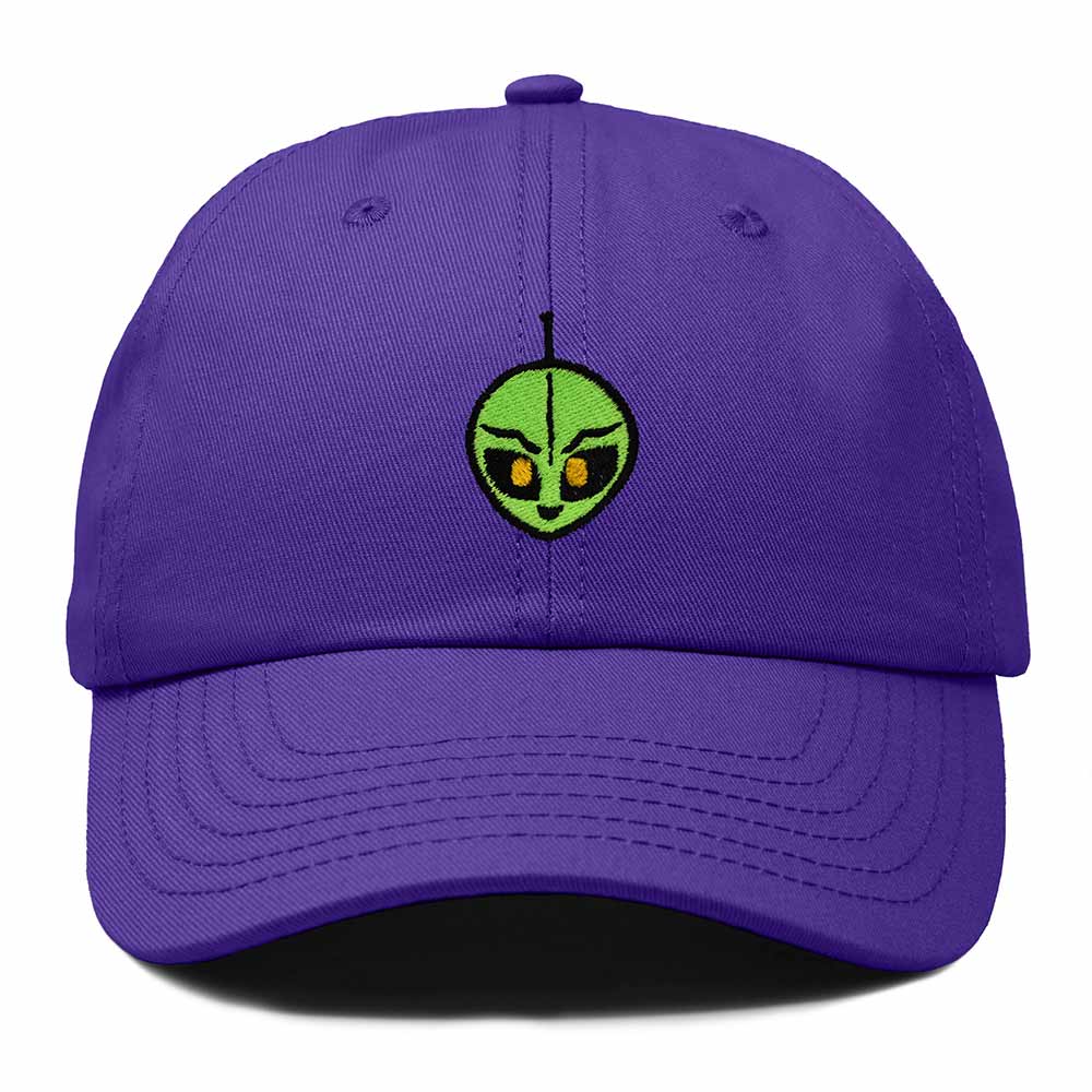 Dalix Duder Alien Embroidered Cotton Space UFO Outdoor Baseball Cap Dad Hat Mens in Purple