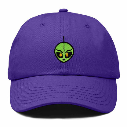 Dalix Duder Alien Embroidered Cotton Space UFO Outdoor Baseball Cap Dad Hat Mens in Purple