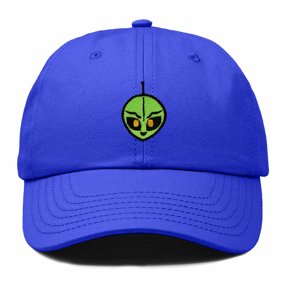Dalix Duder Alien Embroidered Cotton Space UFO Outdoor Baseball Cap Dad Hat Mens in Royal Blue