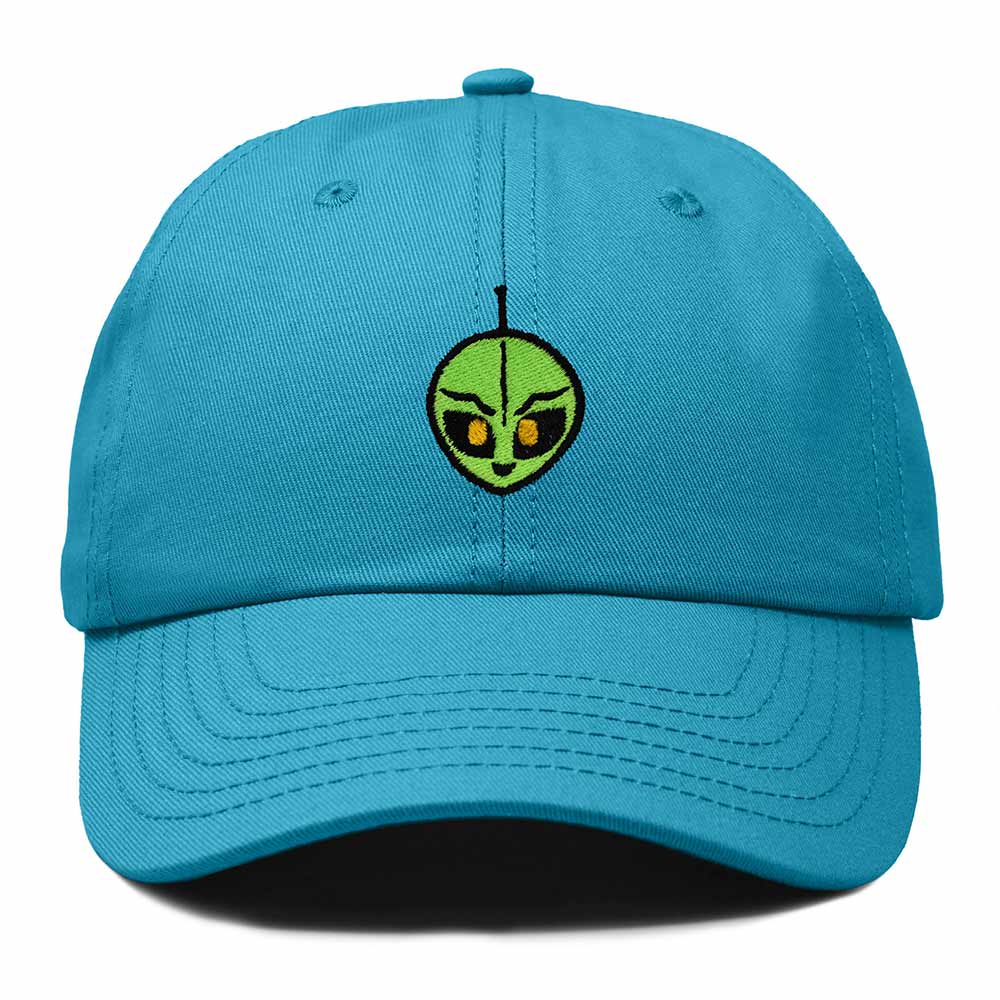 Dalix Duder Alien Embroidered Cotton Space UFO Outdoor Baseball Cap Dad Hat Mens in Teal