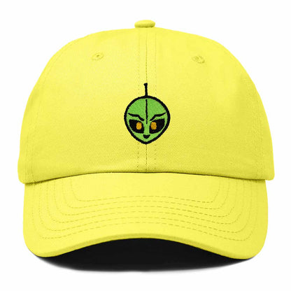 Dalix Duder Alien Embroidered Cotton Space UFO Outdoor Baseball Cap Dad Hat Mens in Yellow