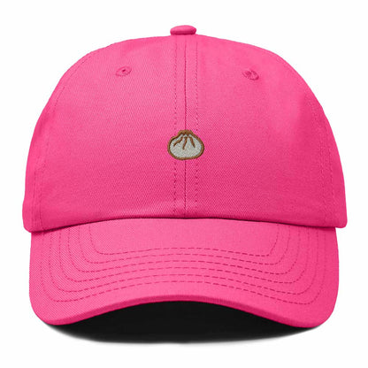 Dalix Dumpling Embroidered Dad Hat Cotton Cap Adjustable Strap Xiao Long Bao Food Low Profile Womens in Hot Pink