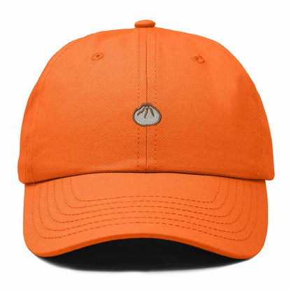 Dalix Dumpling Embroidered Dad Hat Cotton Cap Adjustable Strap Xiao Long Bao Food Low Profile Womens in Orange