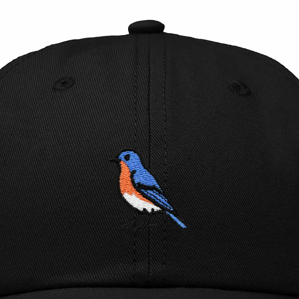 Dalix Eastern Bluebird Missouri Embroidered Bird Cotton Baseball Cap Dad Hat Mens Womens Outdoor Summer in Black