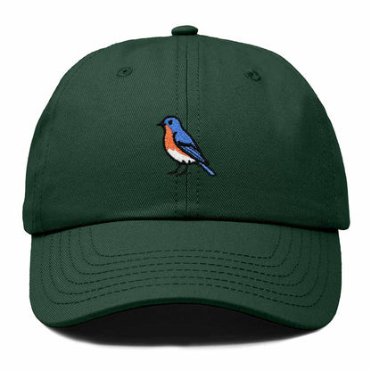 Dalix Eastern Bluebird Missouri Embroidered Bird Cotton Baseball Cap Dad Hat Mens Womens Outdoor Summer in Dark Green