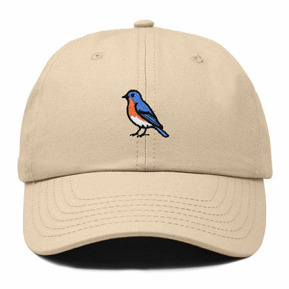 Dalix Eastern Bluebird Missouri Embroidered Bird Cotton Baseball Cap Dad Hat Mens Womens Outdoor Summer in Khaki