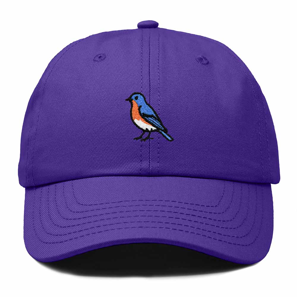 Dalix Eastern Bluebird Missouri Embroidered Bird Cotton Baseball Cap Dad Hat Mens Womens Outdoor Summer in Purple