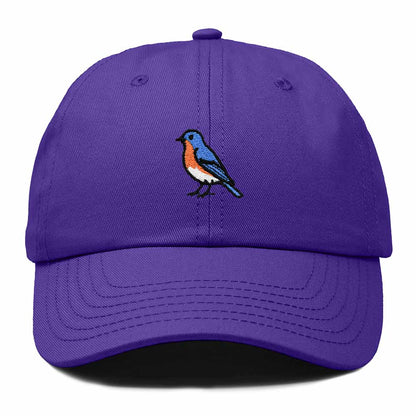 Dalix Eastern Bluebird Missouri Embroidered Bird Cotton Baseball Cap Dad Hat Mens Womens Outdoor Summer in Purple
