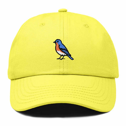 Dalix Eastern Bluebird Missouri Embroidered Bird Cotton Baseball Cap Dad Hat Mens Womens Outdoor Summer in Yellow