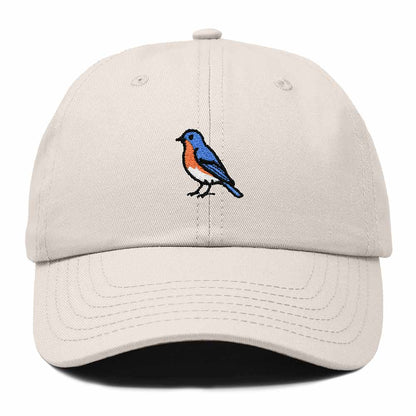 Dalix Eastern Bluebird New York Embroidered Bird Cotton Baseball Cap Dad Hat Mens Womens Outdoor Summer in Beige
