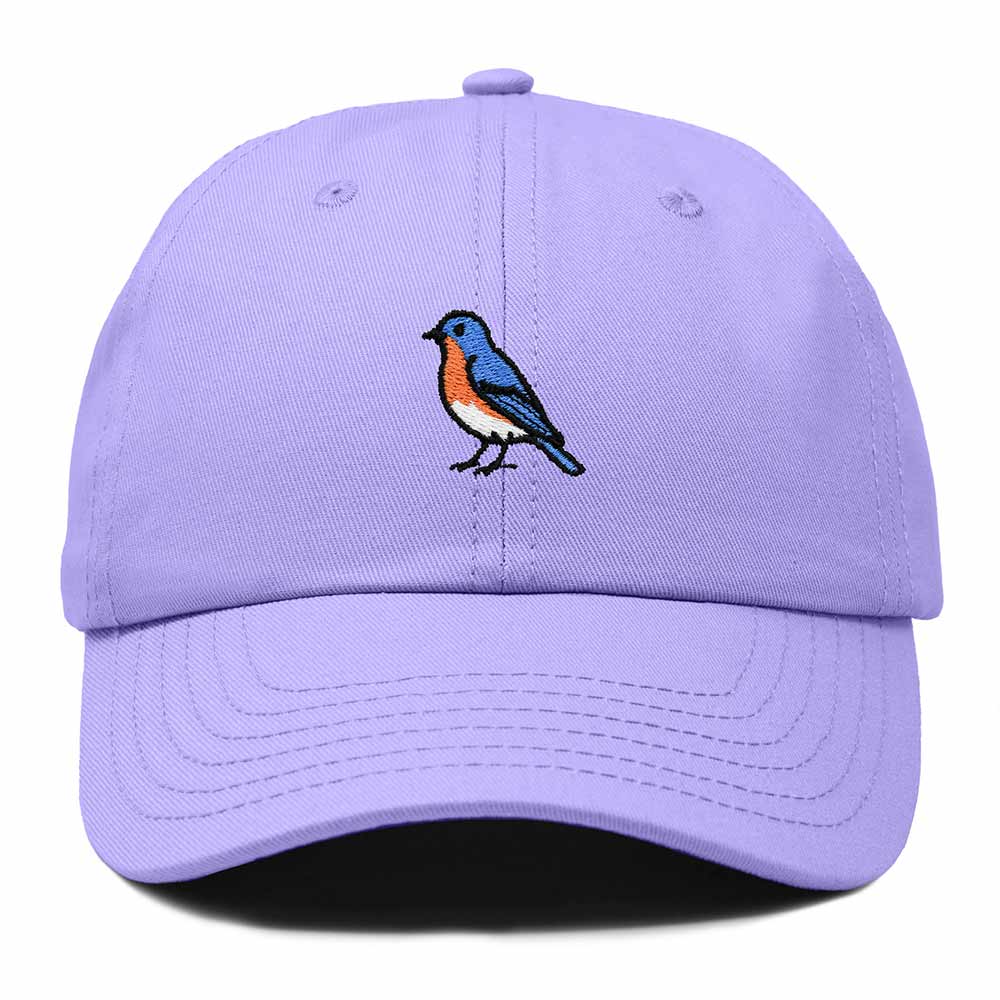 Dalix Eastern Bluebird New York Embroidered Bird Cotton Baseball Cap Dad Hat Mens Womens Outdoor Summer in Lavender