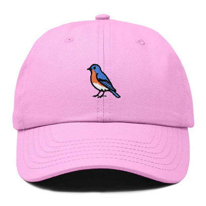 Dalix Eastern Bluebird New York Embroidered Bird Cotton Baseball Cap Dad Hat Mens Womens Outdoor Summer in Light Pink