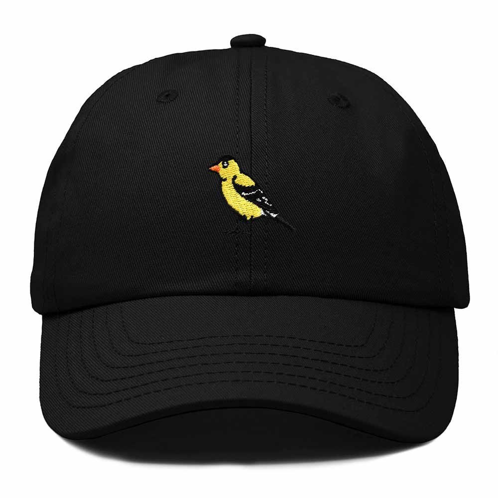 Dalix Eastern Goldfinch Iowa Embroidered Bird Cotton Baseball Cap Dad Hat Mens Womens Outdoor Summer in Black