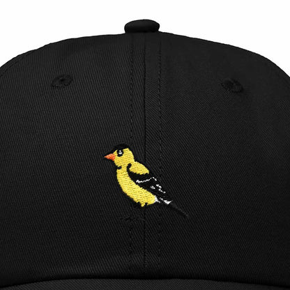 Dalix Eastern Goldfinch Iowa Embroidered Bird Cotton Baseball Cap Dad Hat Mens Womens Outdoor Summer in Black
