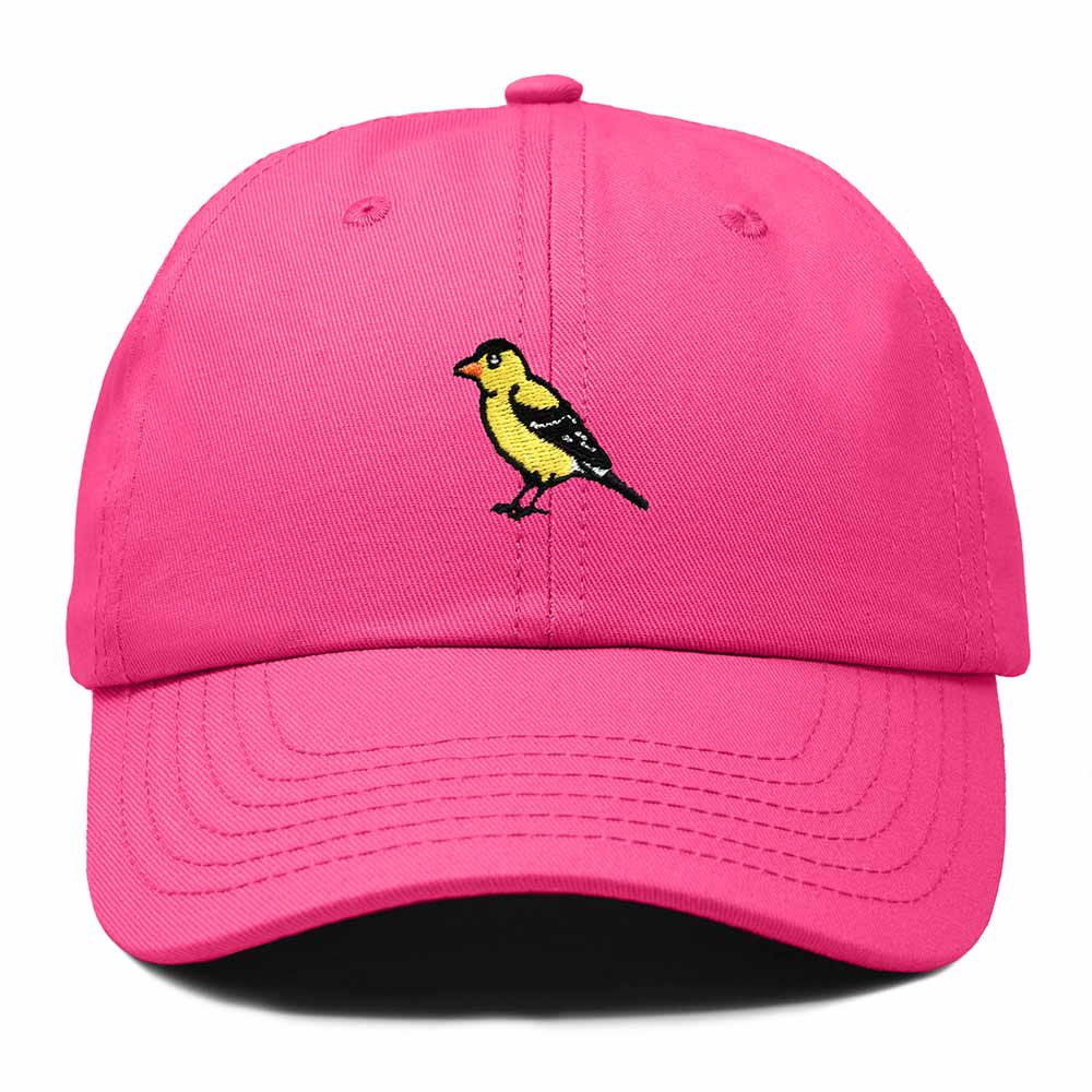 Dalix Eastern Goldfinch Iowa Embroidered Bird Cotton Baseball Cap Dad Hat Mens Womens Outdoor Summer in Hot Pink