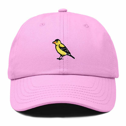 Dalix Eastern Goldfinch Iowa Embroidered Bird Cotton Baseball Cap Dad Hat Mens Womens Outdoor Summer in Light Pink