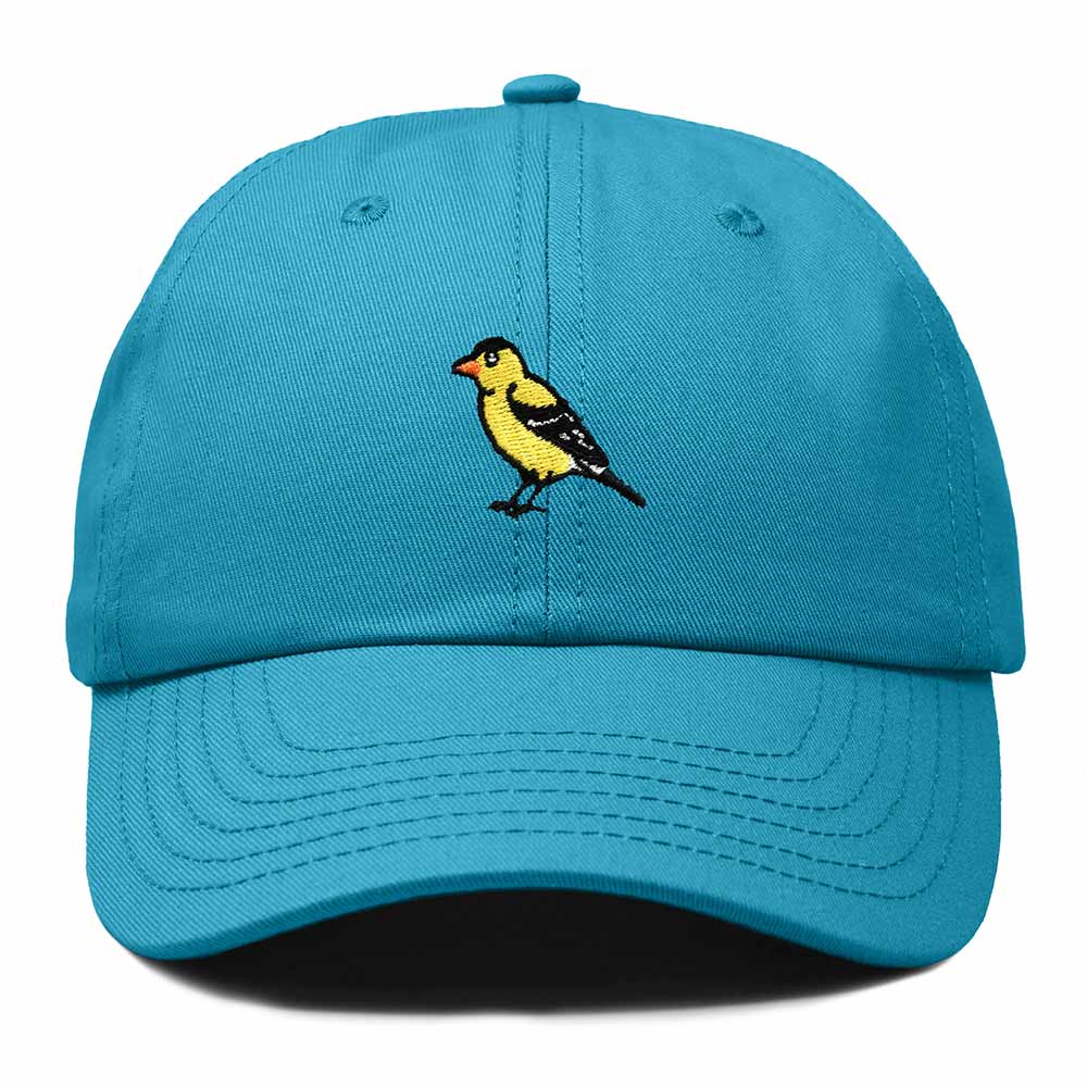 Dalix Eastern Goldfinch Iowa Embroidered Bird Cotton Baseball Cap Dad Hat Mens Womens Outdoor Summer in Teal