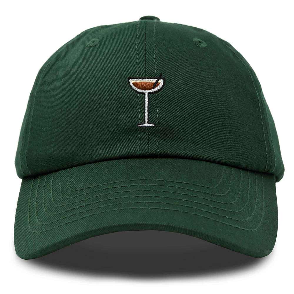 Dalix Coffee Martini Embroidered Cap Cotton Baseball Cute Cool Dad Hat Womens in Dark Green