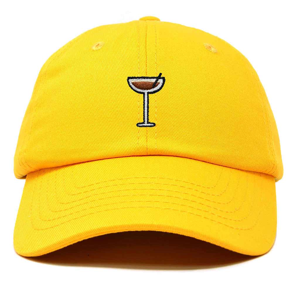 Dalix Coffee Martini Embroidered Cap Cotton Baseball Cute Cool Dad Hat Womens in Gold