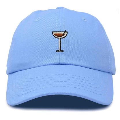 Dalix Coffee Martini Embroidered Cap Cotton Baseball Cute Cool Dad Hat Womens in Light Blue