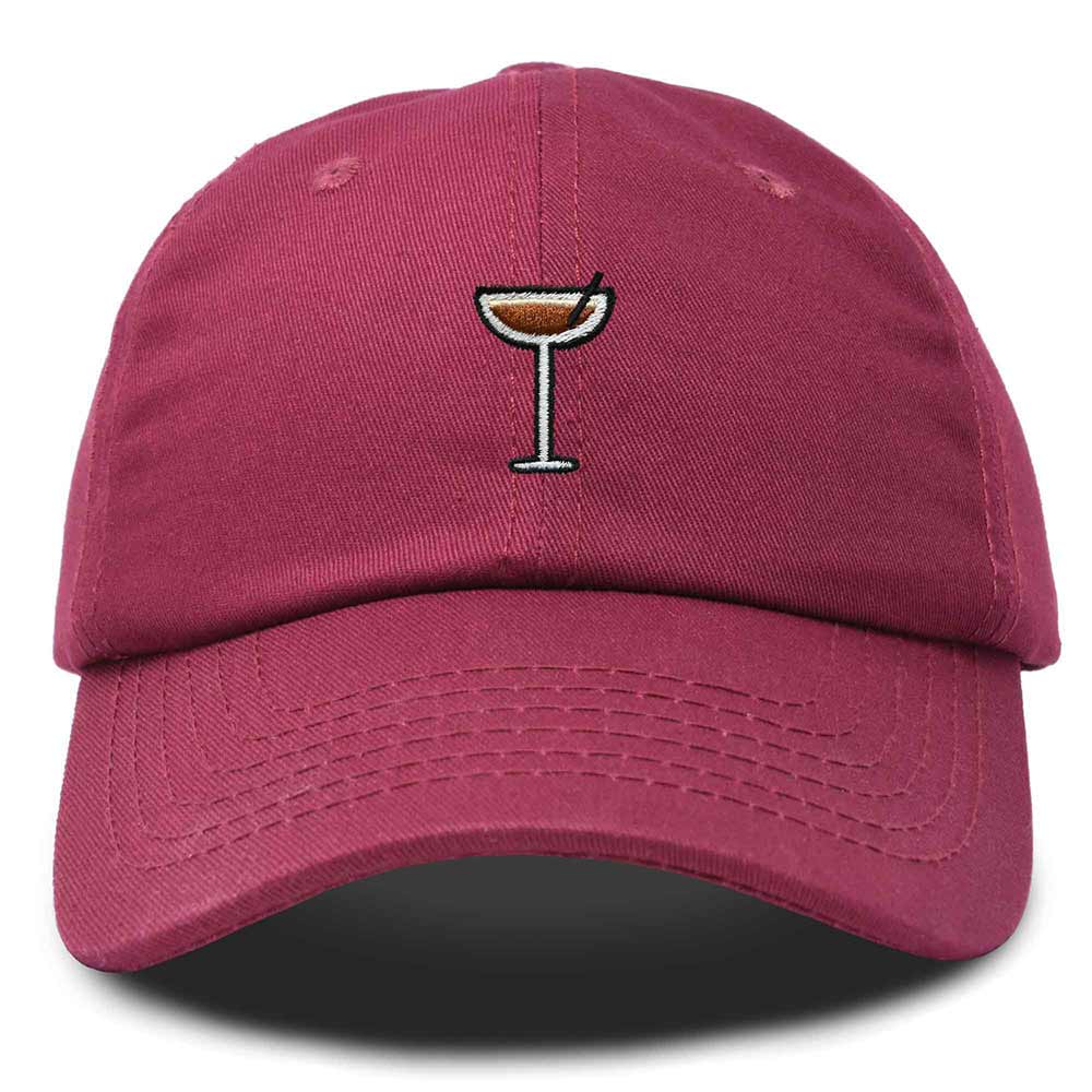 Dalix Coffee Martini Embroidered Cap Cotton Baseball Cute Cool Dad Hat Womens in Maroon