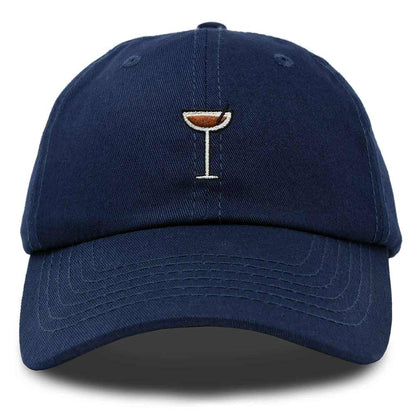 Dalix Coffee Martini Embroidered Cap Cotton Baseball Cute Cool Dad Hat Womens in Navy Blue