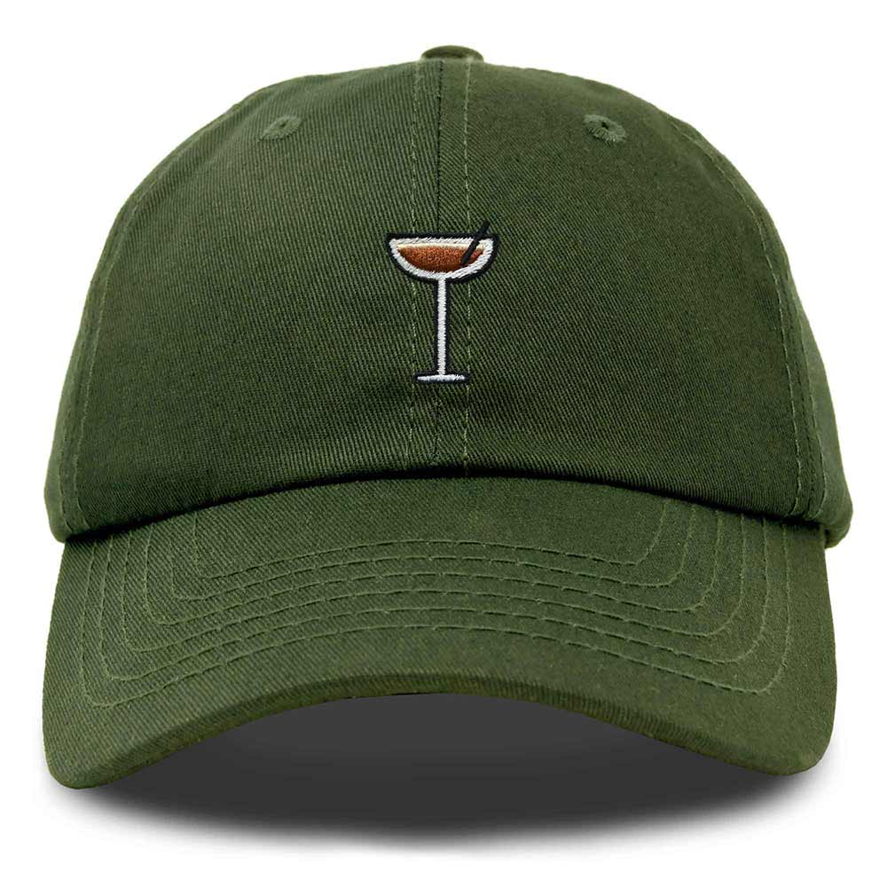 Dalix Coffee Martini Embroidered Cap Cotton Baseball Cute Cool Dad Hat Womens in Olive