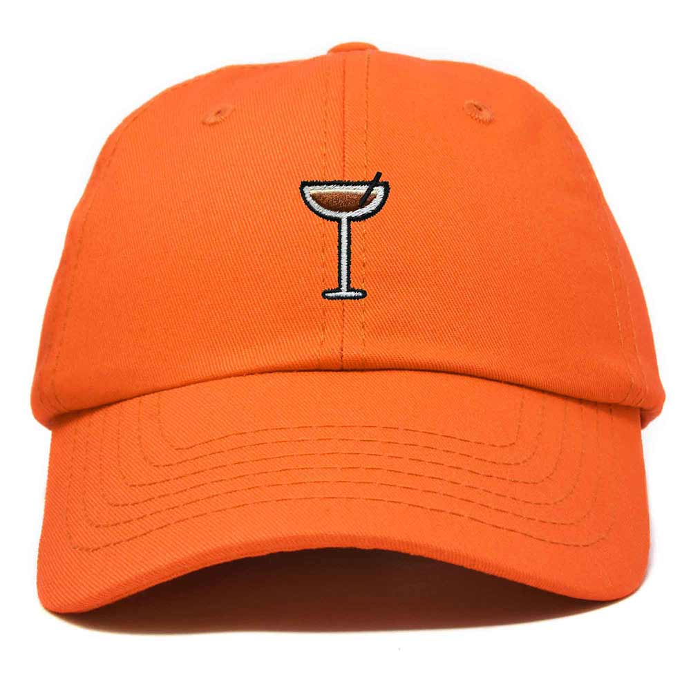 Dalix Coffee Martini Embroidered Cap Cotton Baseball Cute Cool Dad Hat Womens in Orange
