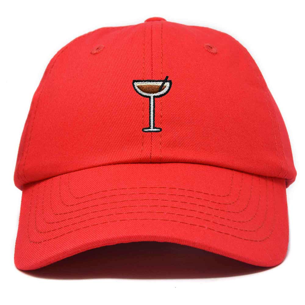 Dalix Coffee Martini Embroidered Cap Cotton Baseball Cute Cool Dad Hat Womens in Red