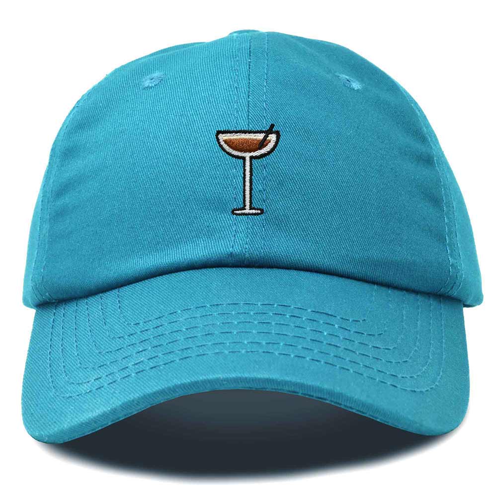 Dalix Coffee Martini Embroidered Cap Cotton Baseball Cute Cool Dad Hat Womens in Teal