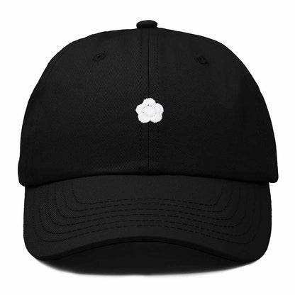 Dalix Lil Flower Embroidered Cotton Cap Outdoor Dad Hat Womens in Black