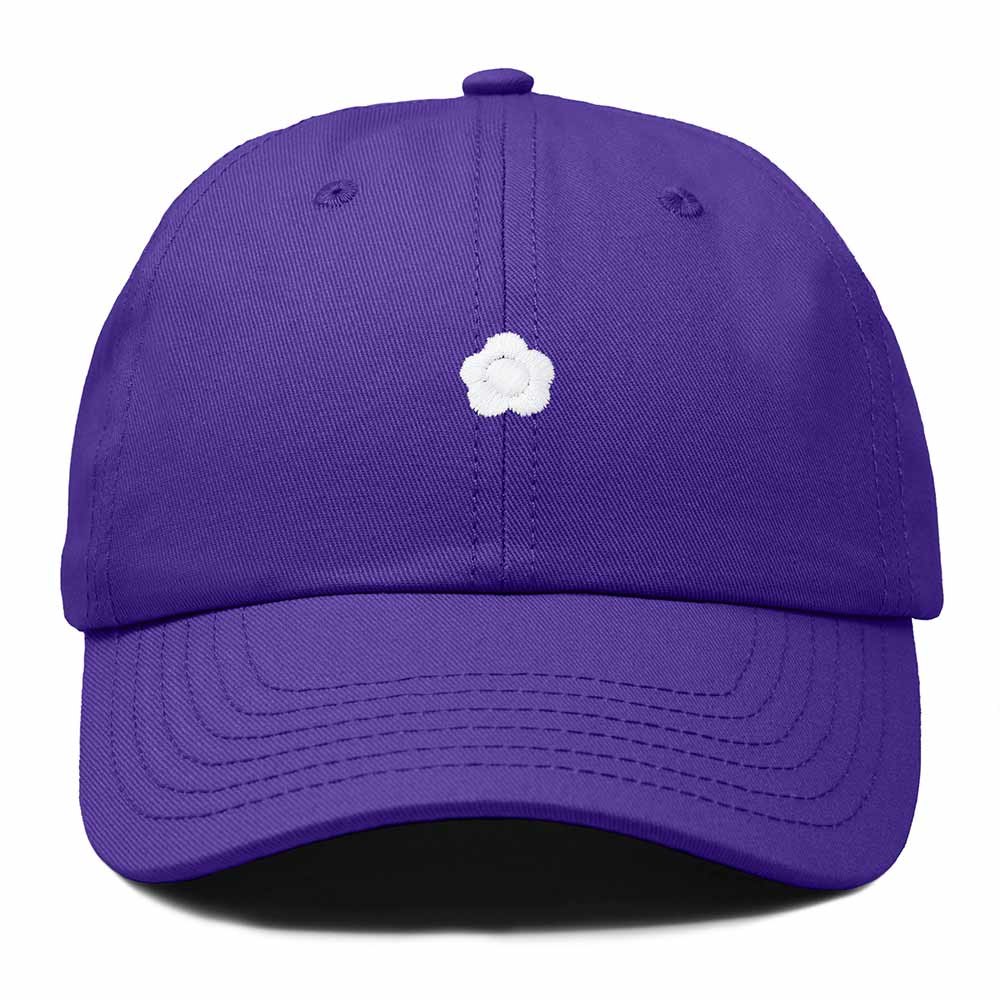 Dalix Lil Flower Embroidered Cotton Cap Outdoor Dad Hat Womens in Purple