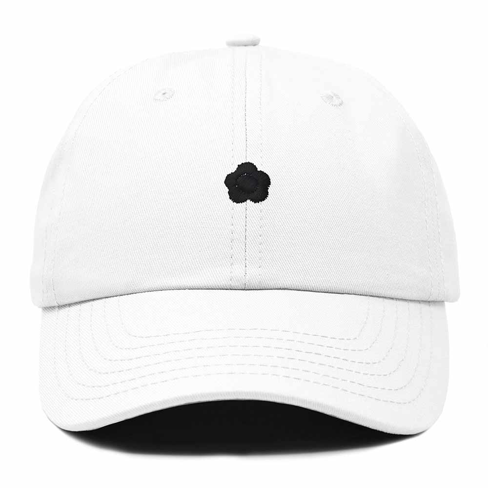 Dalix Lil Flower Embroidered Cotton Cap Outdoor Dad Hat Womens in White