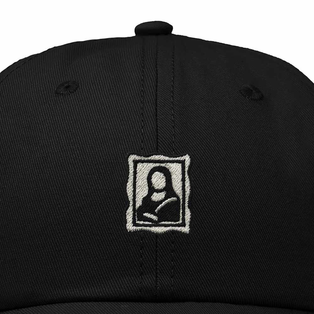 Dalix Portrait Frame Embroidered Adjustable Art Cotton Twill Dad Hat for Women in Black