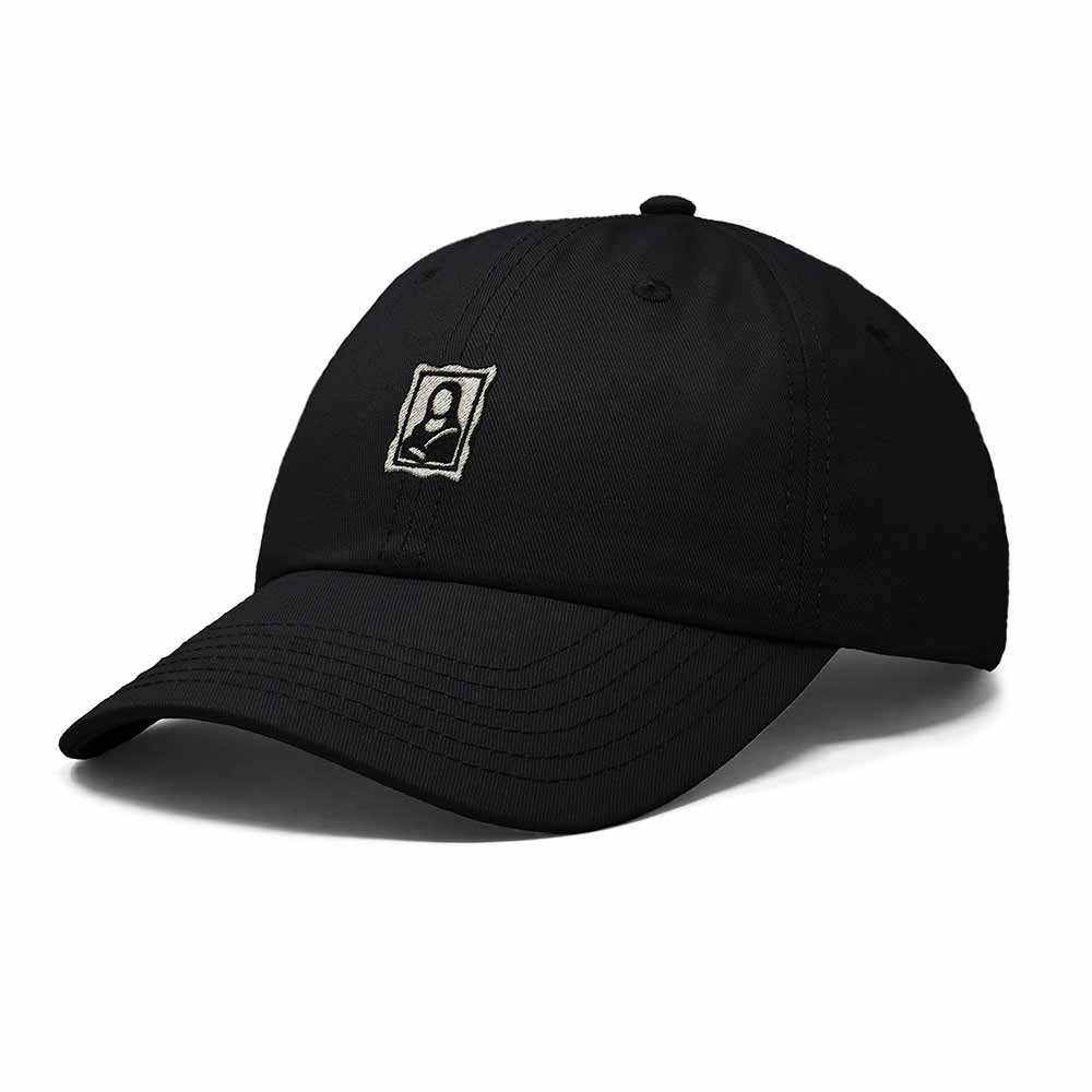 Dalix Portrait Frame Embroidered Adjustable Art Cotton Twill Dad Hat for Women in Black
