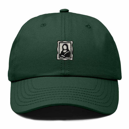 Dalix Portrait Frame Embroidered Adjustable Art Cotton Twill Dad Hat for Women in Dark Green