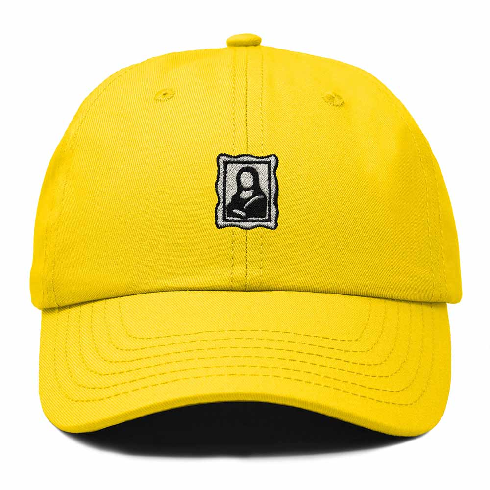 Dalix Portrait Frame Embroidered Adjustable Art Cotton Twill Dad Hat for Women in Gold
