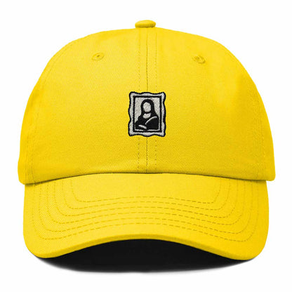 Dalix Portrait Frame Embroidered Adjustable Art Cotton Twill Dad Hat for Women in Gold